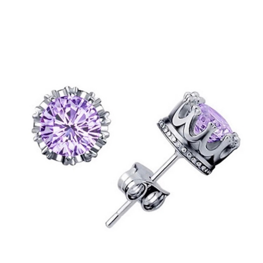 NEW!💙💎💜LOVELY! LAVENDER! CROWN! EARRINGS!💜💎💙 - Picture 2 of 5